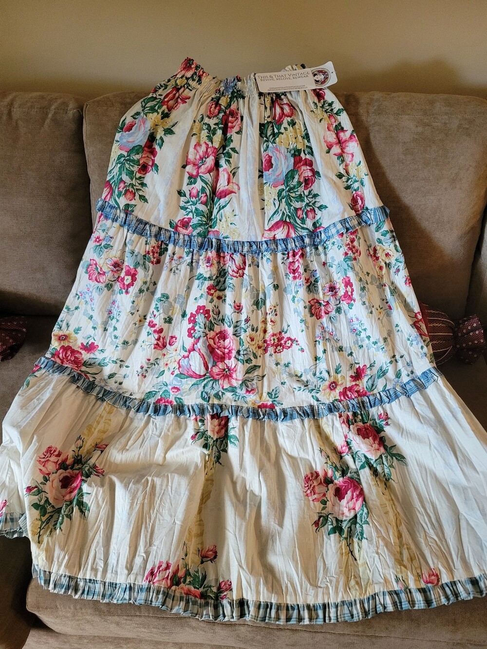 Vintage Peasant Flowered Skirt